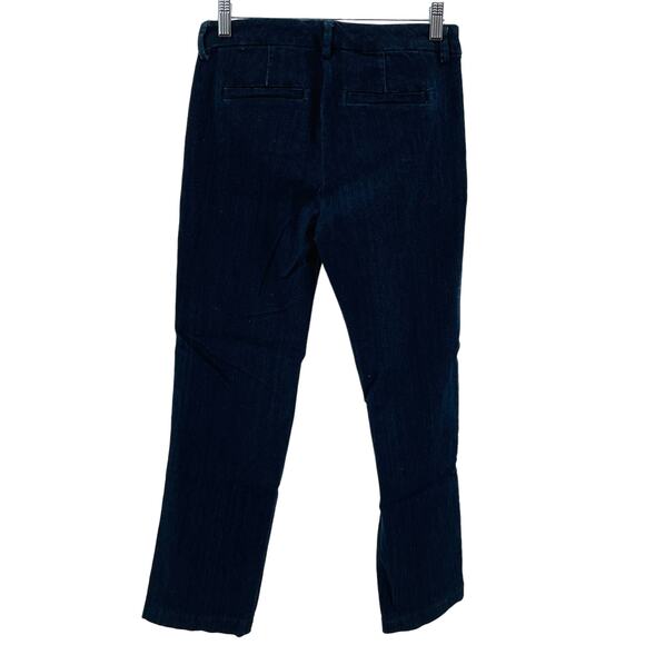 Liverpool Brooke Blue Denim Dark Wash Gold Side Stripe Straight Leg Jeans 4/27 - Picture 3 of 15